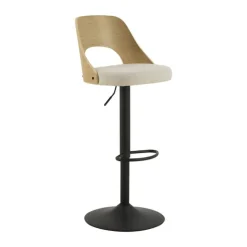 CASA Living Lucy Barstol - 2 stk H 113 x B 47 x D 50,5 cm - Metal/stof/træ - Beige/sort