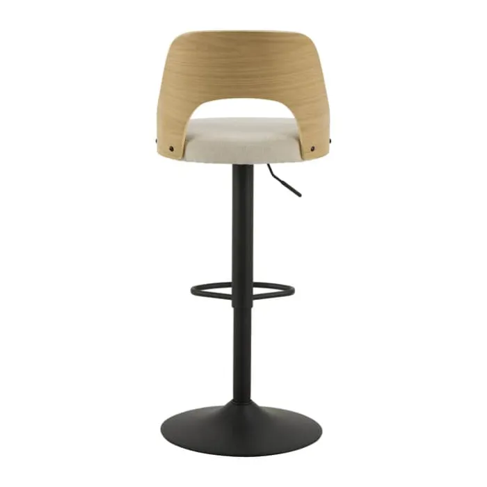 CASA Living Lucy Barstol - 2 stk H 113 x B 47 x D 50,5 cm - Metal/stof/træ - Beige/sort