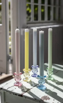 CASA Living Lysestage H 6,5 cm - Glas - Gul