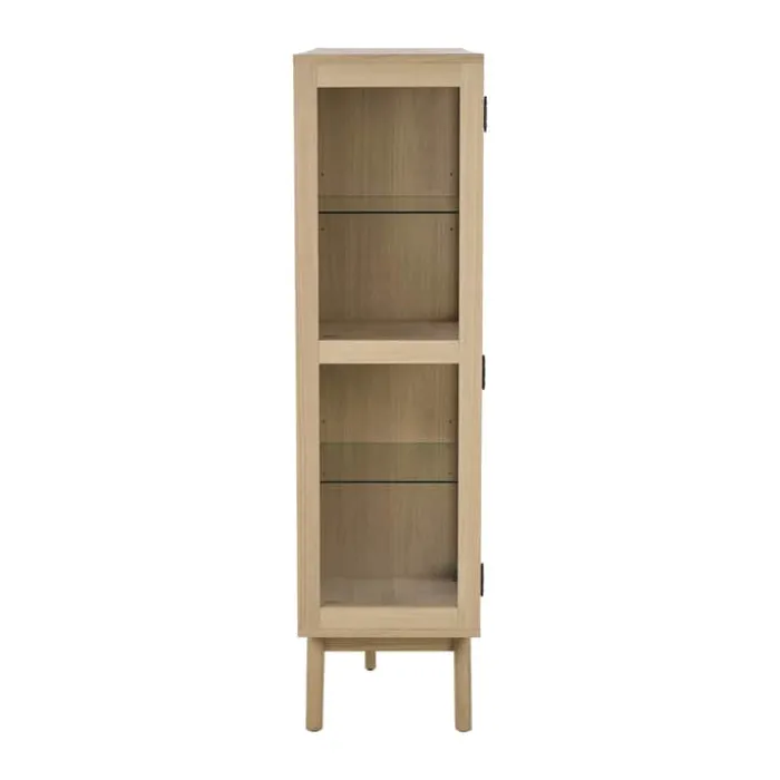 CASA Living Marte Vitrineskab H 148 x B 140 x L 40 cm - Egetræsfinér - Hvid