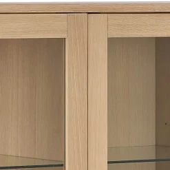 CASA Living Marte Vitrineskab H 148 x B 140 x L 40 cm - Egetræsfinér - Hvid