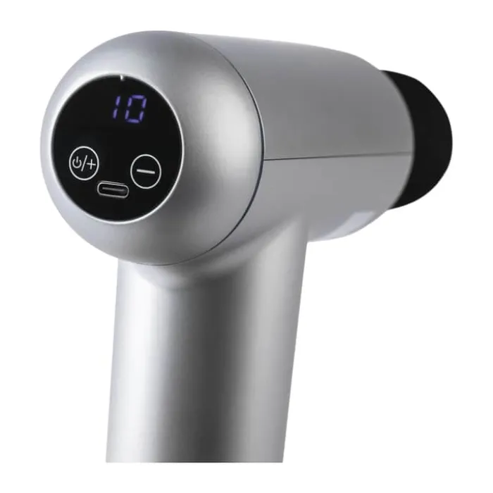 CASA Living Massagepistol 32 intensitetsniveauer - Inkl. 4 massagehoveder - Grå