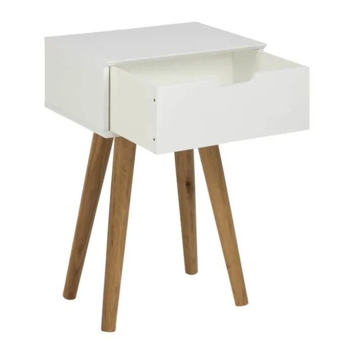 CASA Living Mitra Natbord H 61,5 x B 40 x D 30 cm - Egetræ/mdf - Hvid/natur