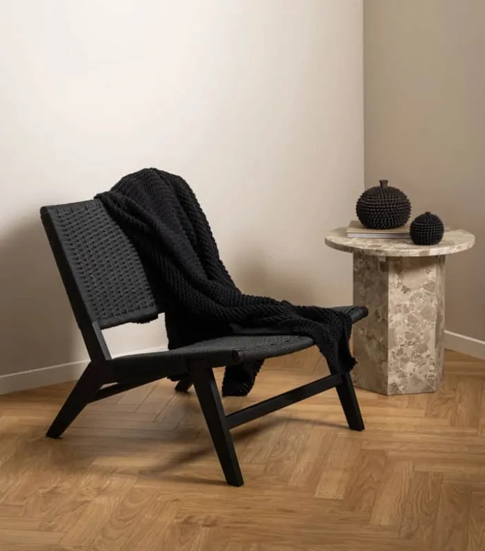 CASA Living Naxos Hjørnebord Ø 50 x H 50 cm - Marmor - Beige