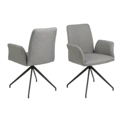 CASA Living Naya Spisebordsstol H 88 x B 59 x D 59 cm - Stål/stof - Grå