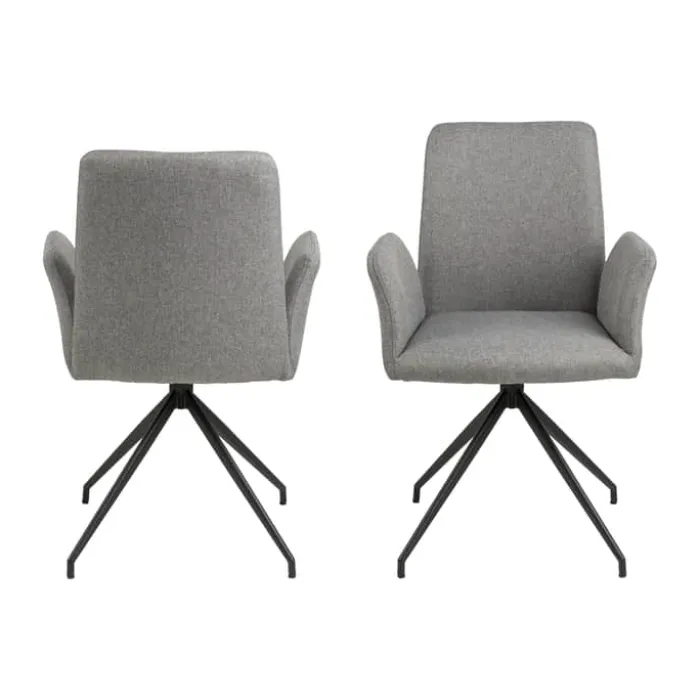CASA Living Naya Spisebordsstol H 88 x B 59 x D 59 cm - Stål/stof - Grå