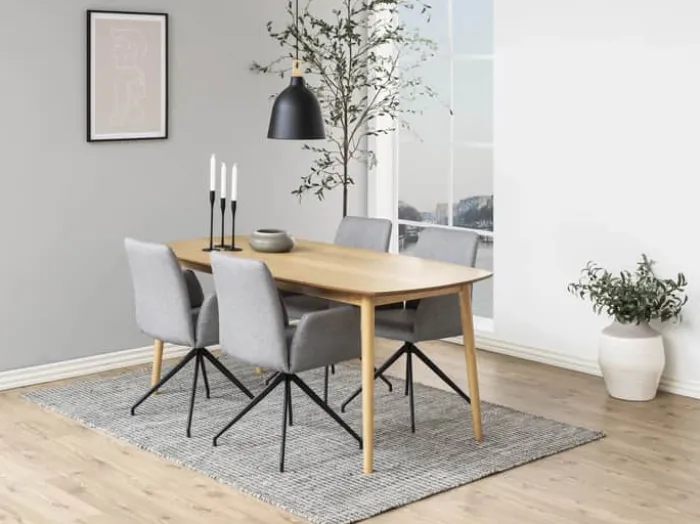 CASA Living Naya Spisebordsstol H 88 x B 59 x D 59 cm - Stål/stof - Grå