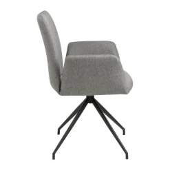 CASA Living Naya Spisebordsstol H 88 x B 59 x D 59 cm - Stål/stof - Grå