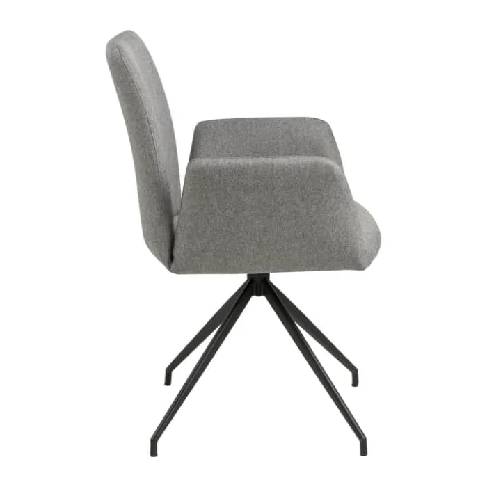 CASA Living Naya Spisebordsstol H 88 x B 59 x D 59 cm - Stål/stof - Grå