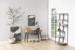 CASA Living Neptun Skrivebord H 77,1 x B 110 x D 50 cm - Melamin/metal - Natur