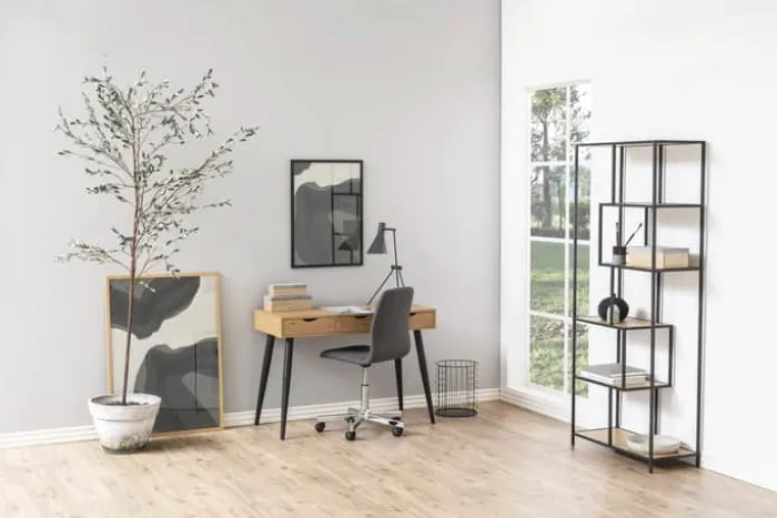 CASA Living Neptun Skrivebord H 77,1 x B 110 x D 50 cm - Melamin/metal - Natur
