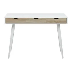 CASA Living Neptun Skrivebord H 77,1 x B 110 x D 50 cm - Melamin/metal - Natur/hvid