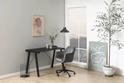 CASA Living Nora Skrivebordsstol H 91 x B 58 x D 58 cm - Metal/stof - Mørkegrå/sort