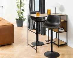CASA Living Oregon Barstol H 110 x 47 x 51 cm - Metal/kunstlæder