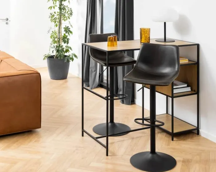CASA Living Oregon Barstol H 110 x 47 x 51 cm - Metal/kunstlæder