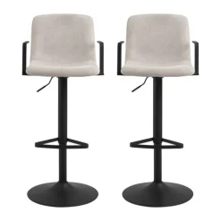 CASA Living Pablo Barstol - 2 stk H 114 x B 50 x D 53 cm - Caso-stof/stål - Beige