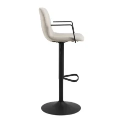 CASA Living Pablo Barstol - 2 stk H 114 x B 50 x D 53 cm - Caso-stof/stål - Beige