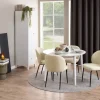 CASA Living Patricia Spisebordsstol - 2 stk. H 82 x B 52 x D 57,5 cm - Metal/stof - Creme/sort