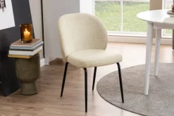 CASA Living Patricia Spisebordsstol - 2 stk. H 82 x B 52 x D 57,5 cm - Metal/stof - Creme/sort