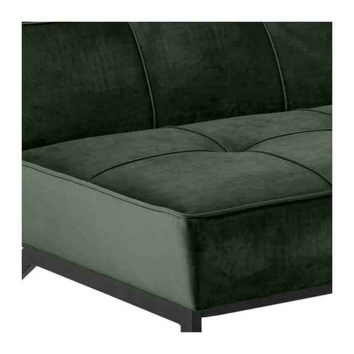CASA Living Perugia Sovesofa H 87 x B 95 x L 198 cm - Stål/stof - Skovgrøn