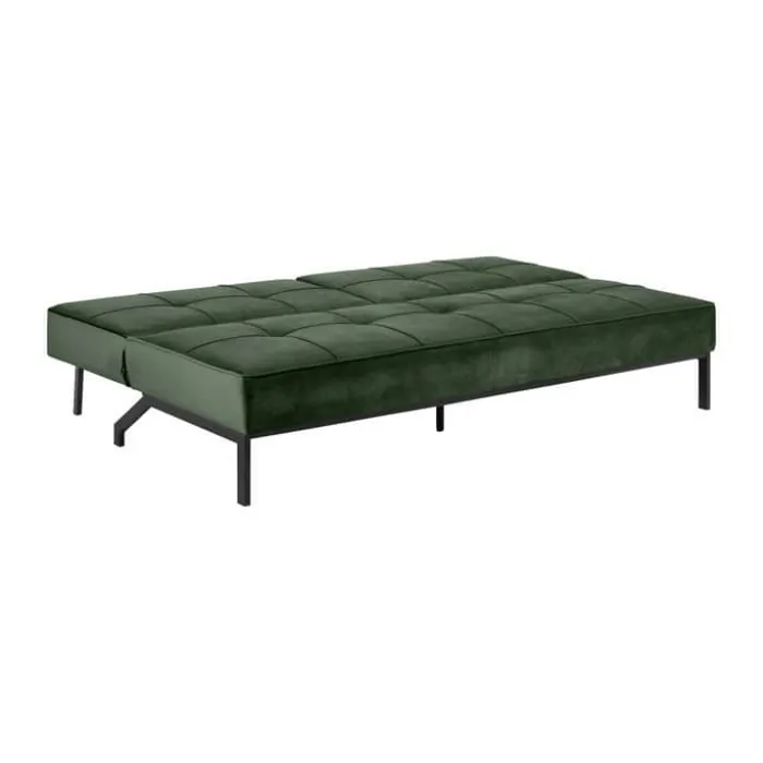 CASA Living Perugia Sovesofa H 87 x B 95 x L 198 cm - Stål/stof - Skovgrøn