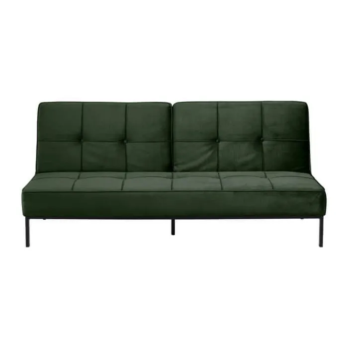 CASA Living Perugia Sovesofa H 87 x B 95 x L 198 cm - Stål/stof - Skovgrøn