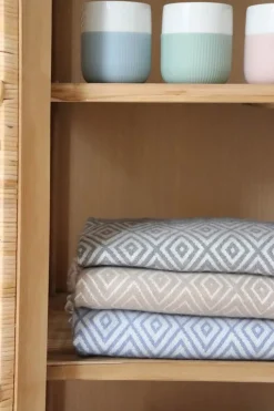 CASA Living Plaid B 130 x L 170 cm - 62% viscose/38% akryl - Grå