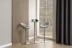 CASA Living Plump Barstol H 100 x B 56 x D 50 cm - Stål/krom - Beige