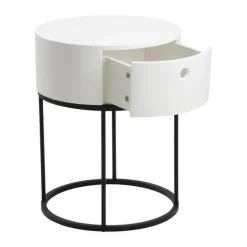 CASA Living Polo Natbord Ø 40 x H 51 cm - Mdf/metal - Hvid/sort