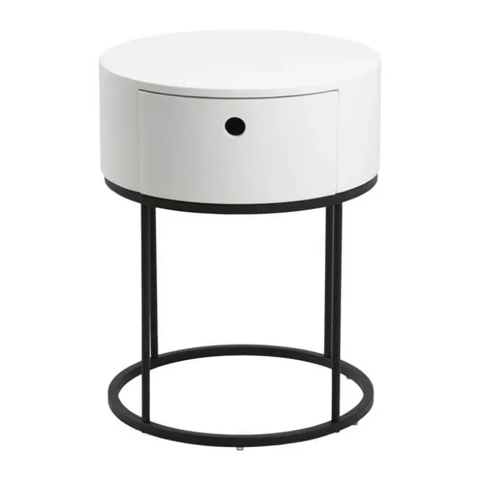 CASA Living Polo Natbord Ø 40 x H 51 cm - Mdf/metal - Hvid/sort