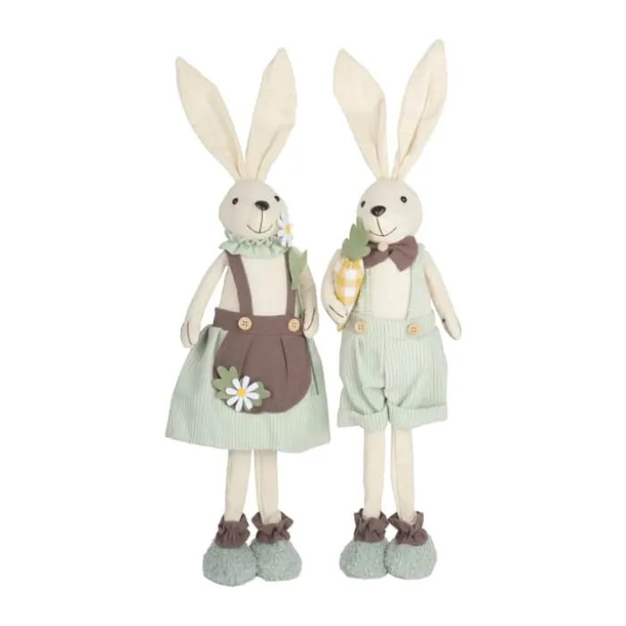 CASA Living Påskehare - Pige H 50 cm - Polyester - Beige/grøn