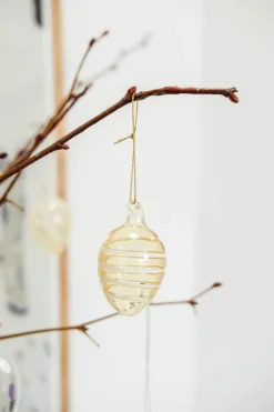 CASA Living Påskeophæng H 7 cm - Glas - Lysegul