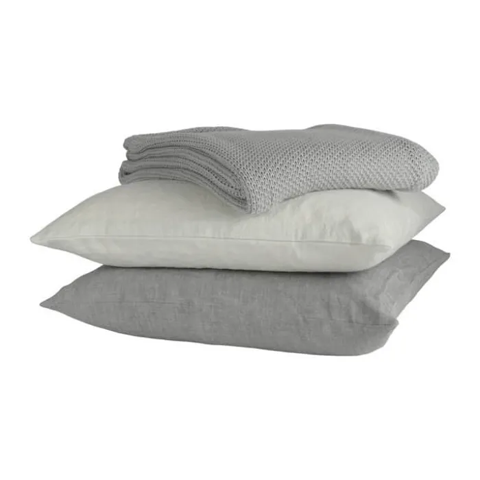 CASA Living Pude B 50 x L 50 cm - Hør/bomuld - Steel gray
