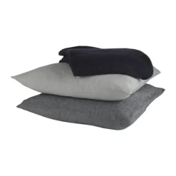 CASA Living Pude B 50 x L 50 cm - Hør/bomuld - Insignia blue