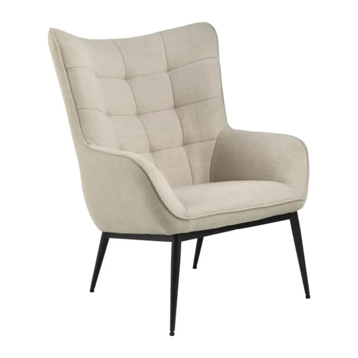 CASA Living Redding Hvilestol H 99 x B 76,5 x D 91 cm - Basel stof/stål - Beige