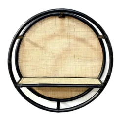 CASA Living Reol H 20 x Ø 80 cm - Rattan - Sort/natur