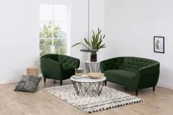 CASA Living Ria Lænestol H 78 x B 97 x D 84 cm - Velour - Grøn