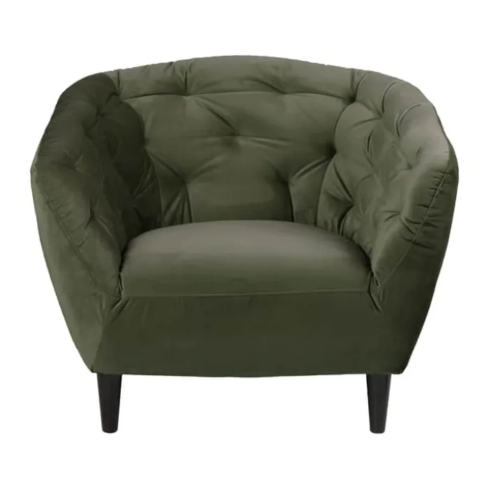CASA Living Ria Lænestol H 78 x B 97 x D 84 cm - Velour - Grøn