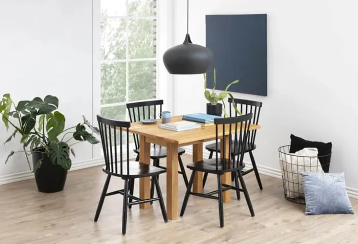 CASA Living Riano Spisebordsstol - 2 stk H 86 x B 50,5 x D 49,5 cm - Birketræ - Sort