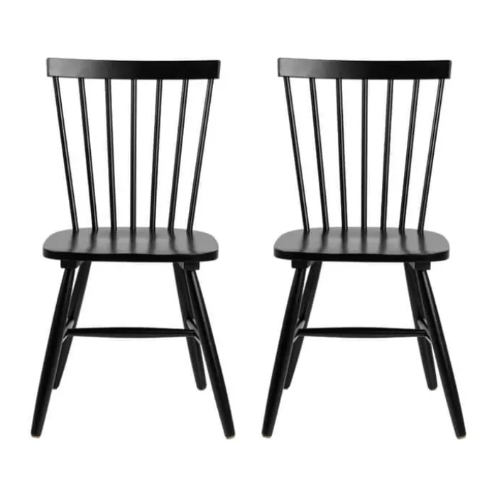 CASA Living Riano Spisebordsstol - 2 stk H 86 x B 50,5 x D 49,5 cm - Birketræ - Sort