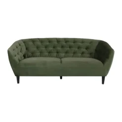 CASA Living Ria Sofa H 78 x B 191 x D 84 cm - Velour - Grøn