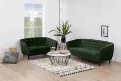 CASA Living Ria Sofa H 78 x B 191 x D 84 cm - Velour - Grøn