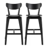 CASA Living Roxby Barstol - 2 stk H 105 x B 45 x D 49 cm - Egefiner - Mat sort