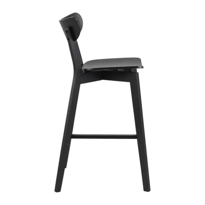 CASA Living Roxby Barstol - 2 stk H 105 x B 45 x D 49 cm - Egefiner - Mat sort