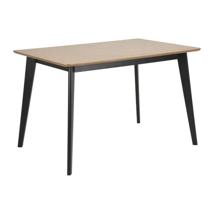 CASA Living Roxby Spisebord H 76 x B 80 x L 120 cm - Finer/gummitræ - Eg/sort