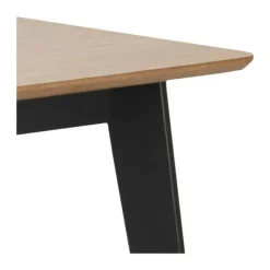 CASA Living Roxby Spisebord H 76 x B 80 x L 120 cm - Finer/gummitræ - Eg/sort