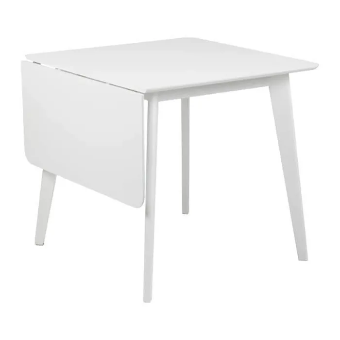 CASA Living Roxby Spisebord H 76 x B 80 x L 120 cm - MDF/gummitræ - Hvid