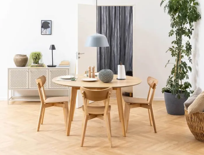 CASA Living Roxby Spisebordsstol - 2 stk. H 79,5 x B 45 x D 55 cm - Gummitræ - Natur
