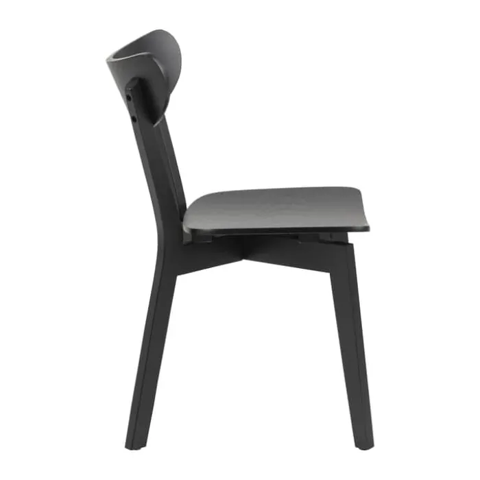 CASA Living Roxby Spisebordsstol - 2 stk. H 79,5 x B 45 x D 55 cm - Gummitræ - Mat sort
