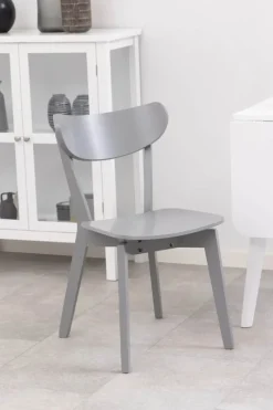 CASA Living Roxby Spisebordsstol - 2 stk. H 79,5 x B 45 x D 55 cm - Gummitræ - Grå
